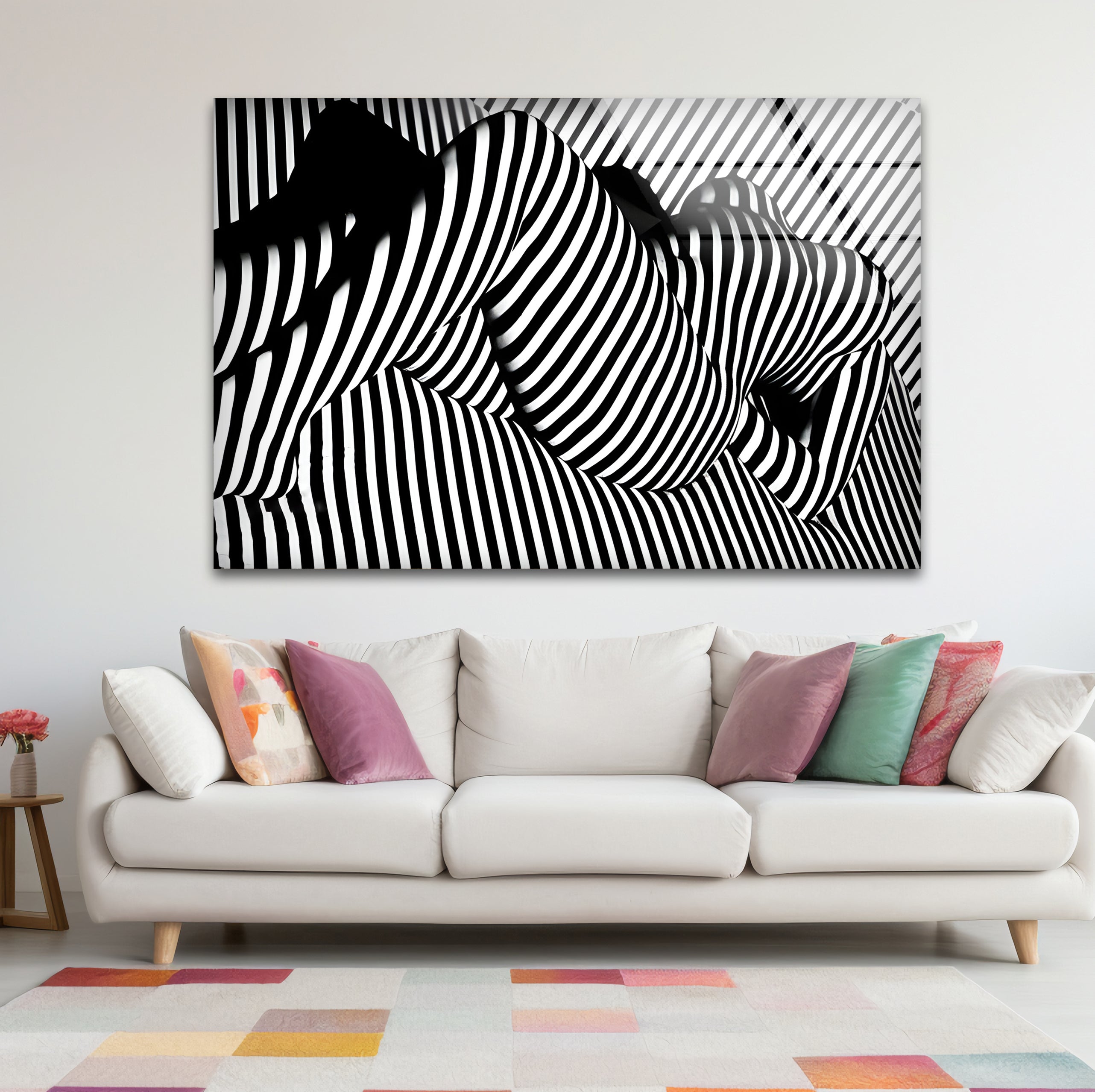 Elegant Black and White Female Body Glass Wall Art - Modern Home Decor for Living Room, Bedroom & Office