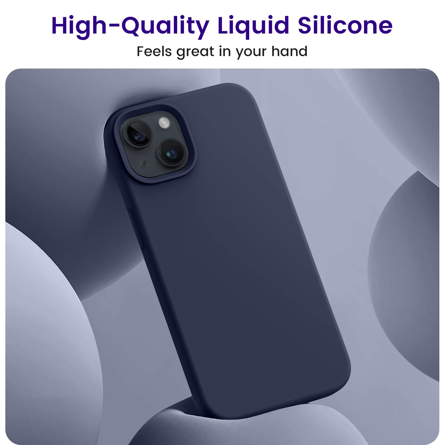 OTOFLY Shockproof Slim Silicone Case for iPhone 13 (6.1 Inch) - Midnight Blue | Protective Cover with Anti-Slip Grip | Perfect for Everyday Use, Work & Travel