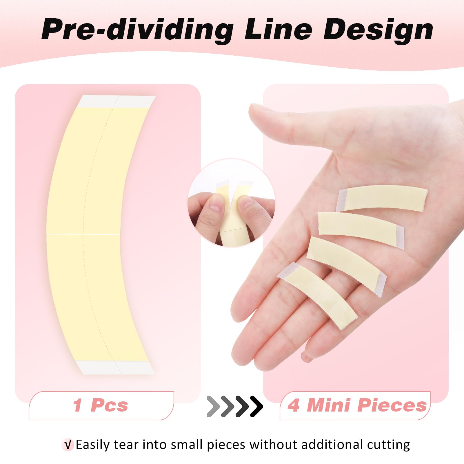 Vlasy 144 Pieces Wig Tape - Double Sided Toupee Tape, Waterproof & Invisible Hair Adhesive for Lace Front Wigs, Full Cap Wigs & Hair Extensions - Strong Hold for All-Day Wear (Perfect for Daily Use, Cosplay & Special Events)