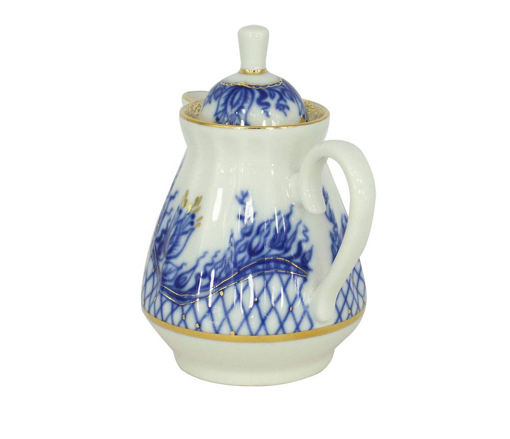 Premium Lomonosov Porcelain Creamer Milk Jug - 7.4 oz (220 ml) Elegant Tea & Coffee Accessory for Home, Cafe, and Restaurant Use