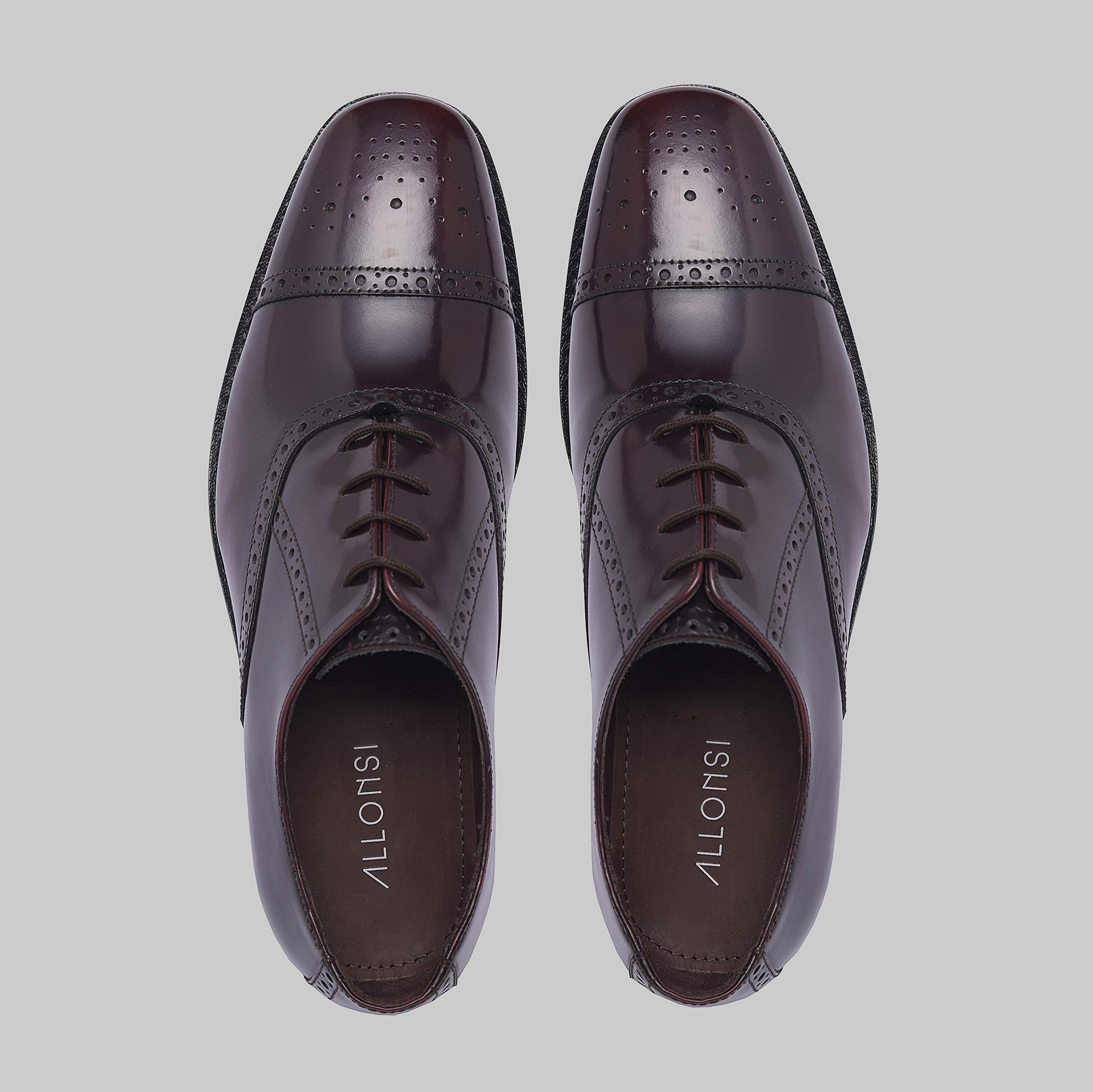 Tallon Men's Genuine Leather Wingtip Oxford Dress Shoes | Goodyear Welted Formal Shoes for Wedding & Business | Comfortable Handcrafted Luxury Leather Sole Dress Shoes | Perfect for Office, Ceremonies & Special Occasions