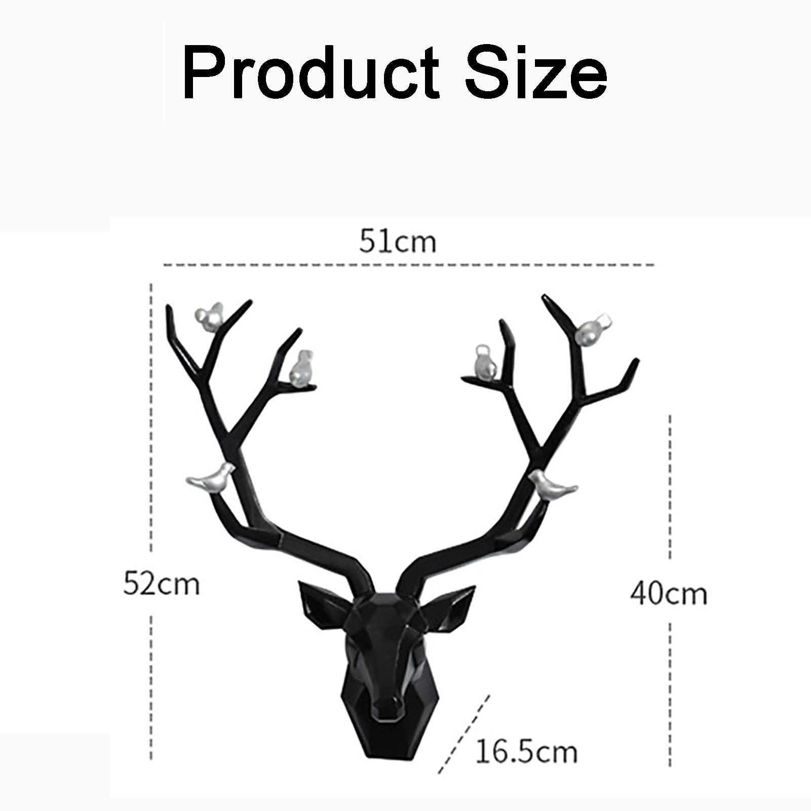Large Faux Deer Head Wall Decor - Rustic Antler Wall Sculpture for Home & Office - Modern Faux Taxidermy Animal Head Art - Perfect for Living Room, Bedroom or Cabin Decor