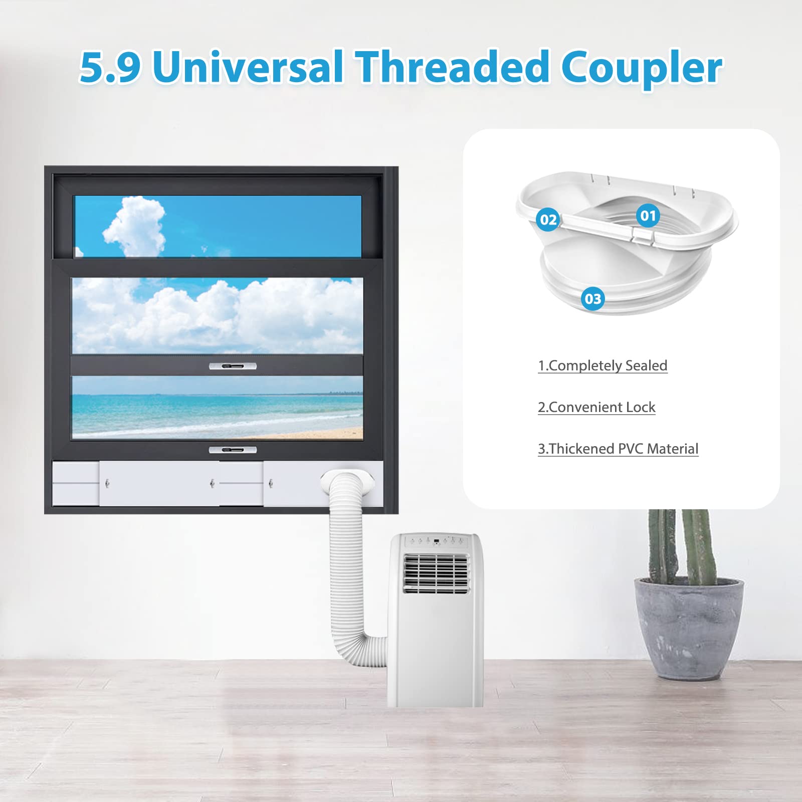 Universal Portable Air Conditioner Window Kit - Adjustable Length 17