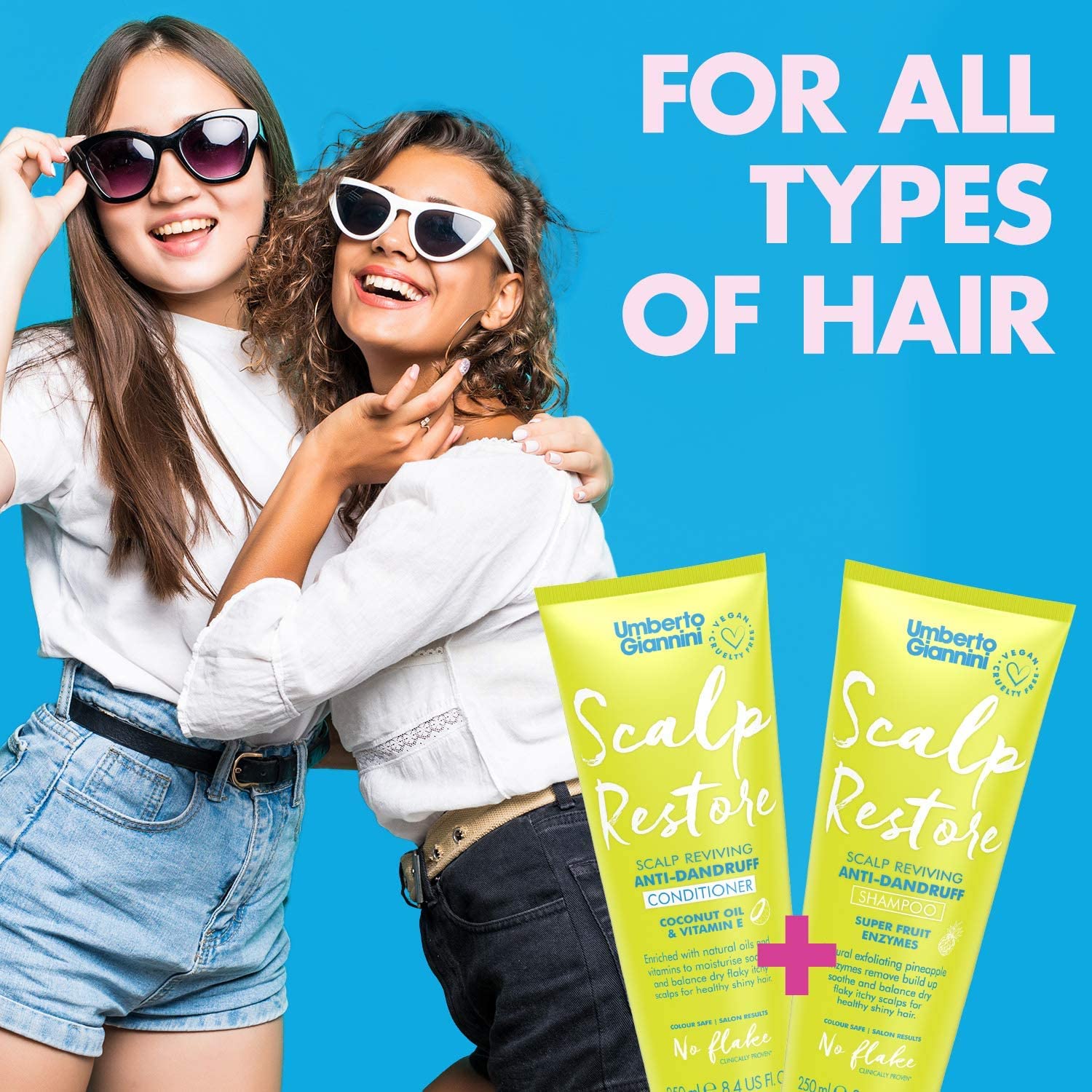 Umberto Giannini Scalp Restore Shampoo & Conditioner Set - Vegan, Cruelty Free, Anti-Dandruff Hair Care Duo for Dry Scalp (2-Pack) | Perfect for Daily Use & Scalp Treatment at Home