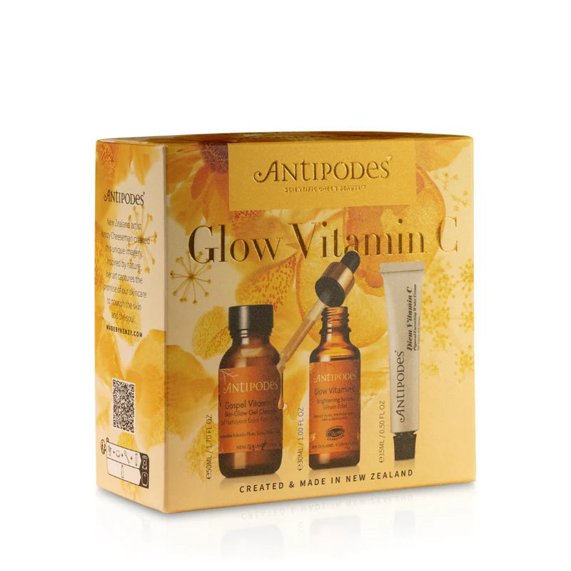 Antipodes Skincare Set with Vitamin C for Glowing Skin - Brightening Face Care Routine for Day & Night Use