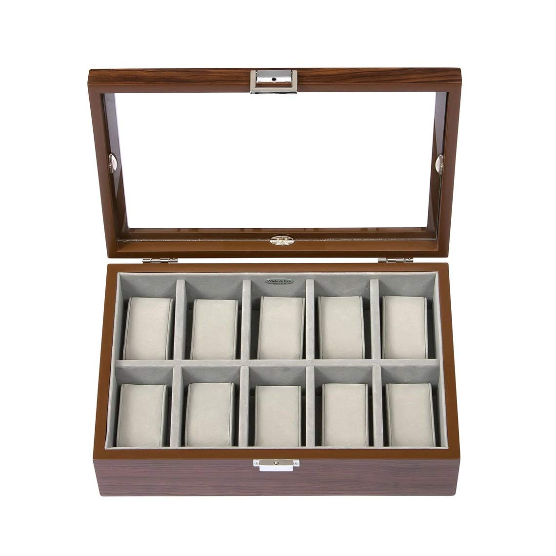 Personalized Wooden Watch Box with Glass Top - Custom Engraved Men's Watch Organizer for Jewelry & Accessories | Perfect Gift for Watch Collectors & Anniversary Presents