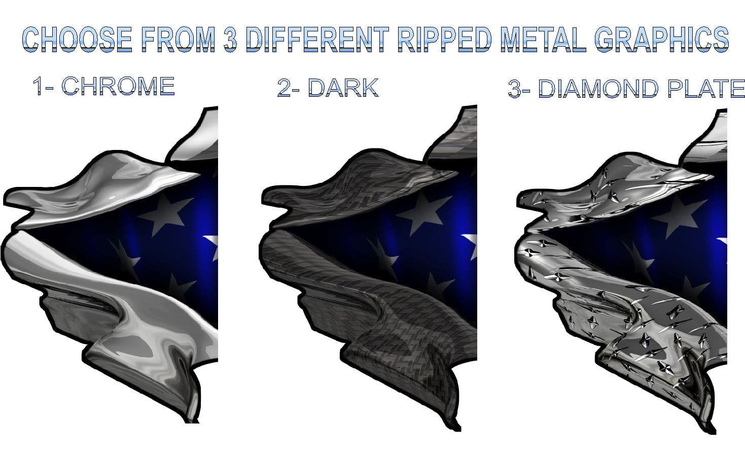 American Flag Boat Vinyl Decals - Patriotic Tear Design #2 | Waterproof Boat Graphics for Marine & Outdoor Use