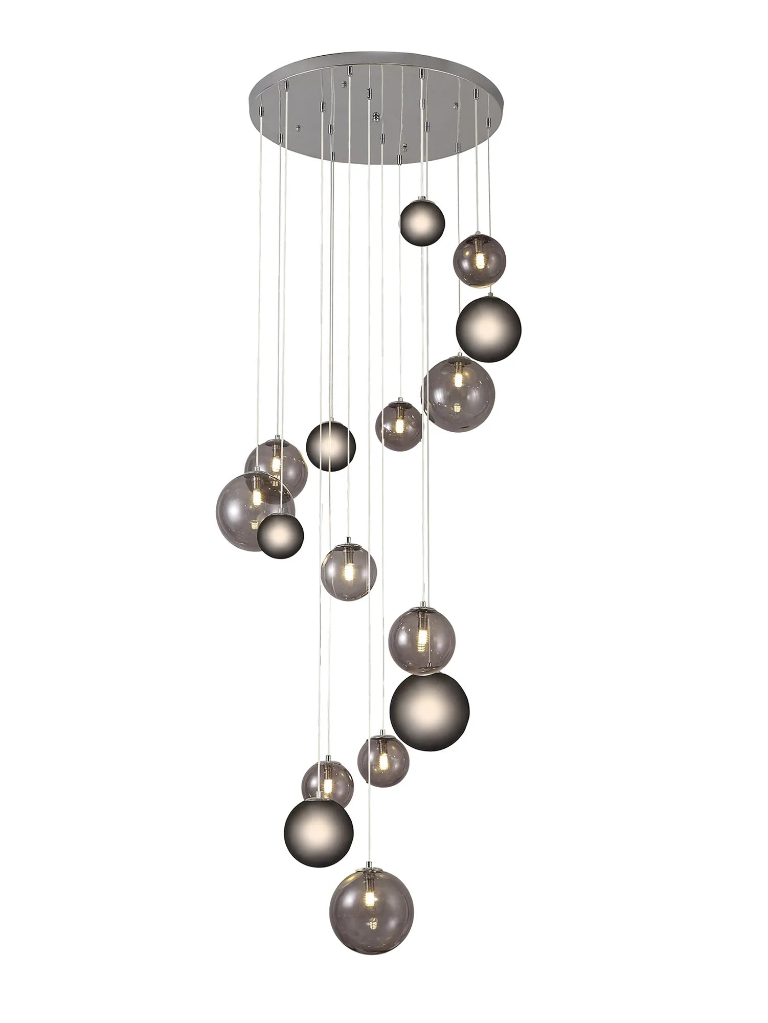 60cm Austin Glass Pendant Light with 16 G9 Bulbs - Modern Hanging Fixture for Kitchen Island, Dining Room, and Living Room Lighting