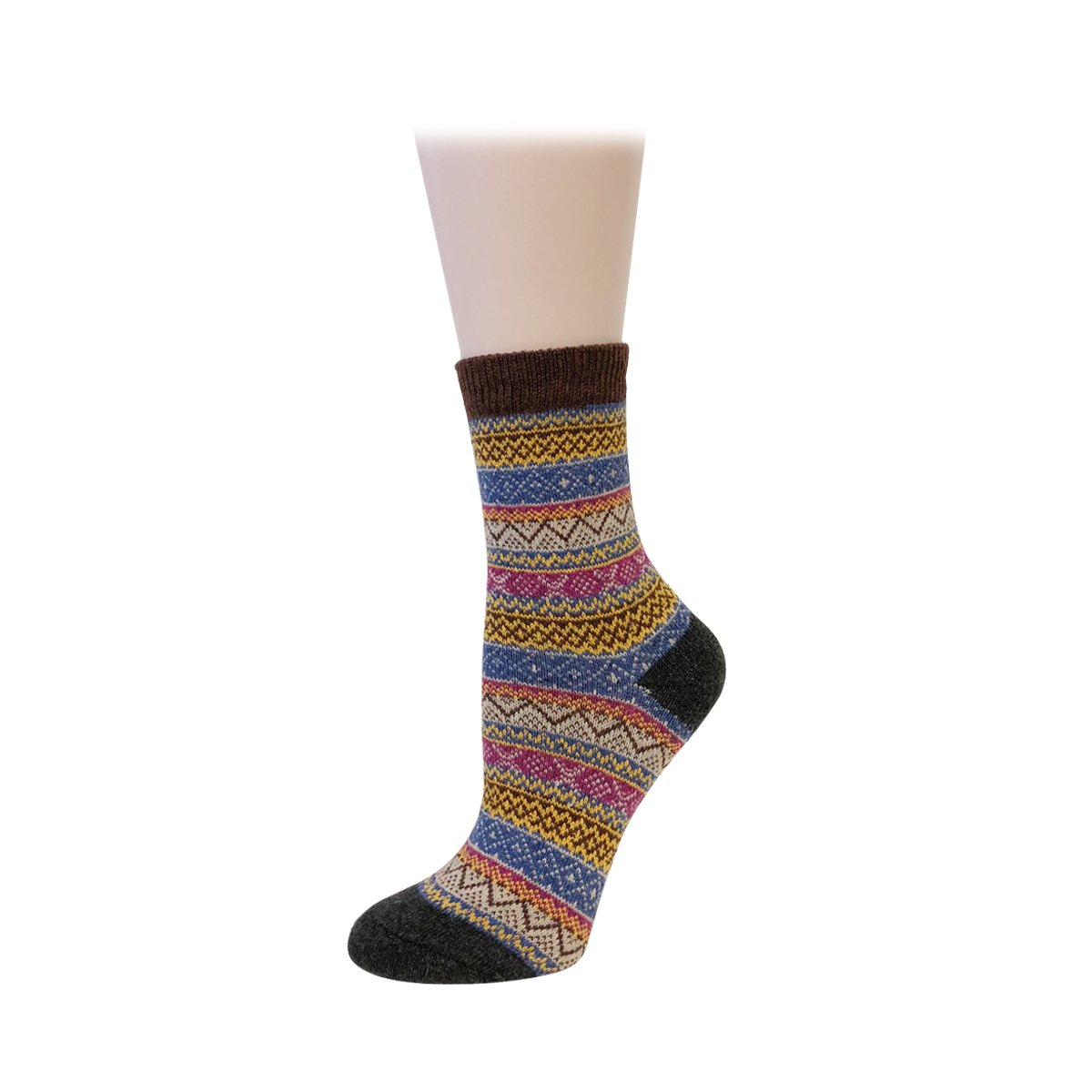 Allydrew Nordic Print Wool Socks - Soft & Warm Winter Socks for Men & Women - 5 Pairs Pack - Perfect for Hiking, Home & Office Wear