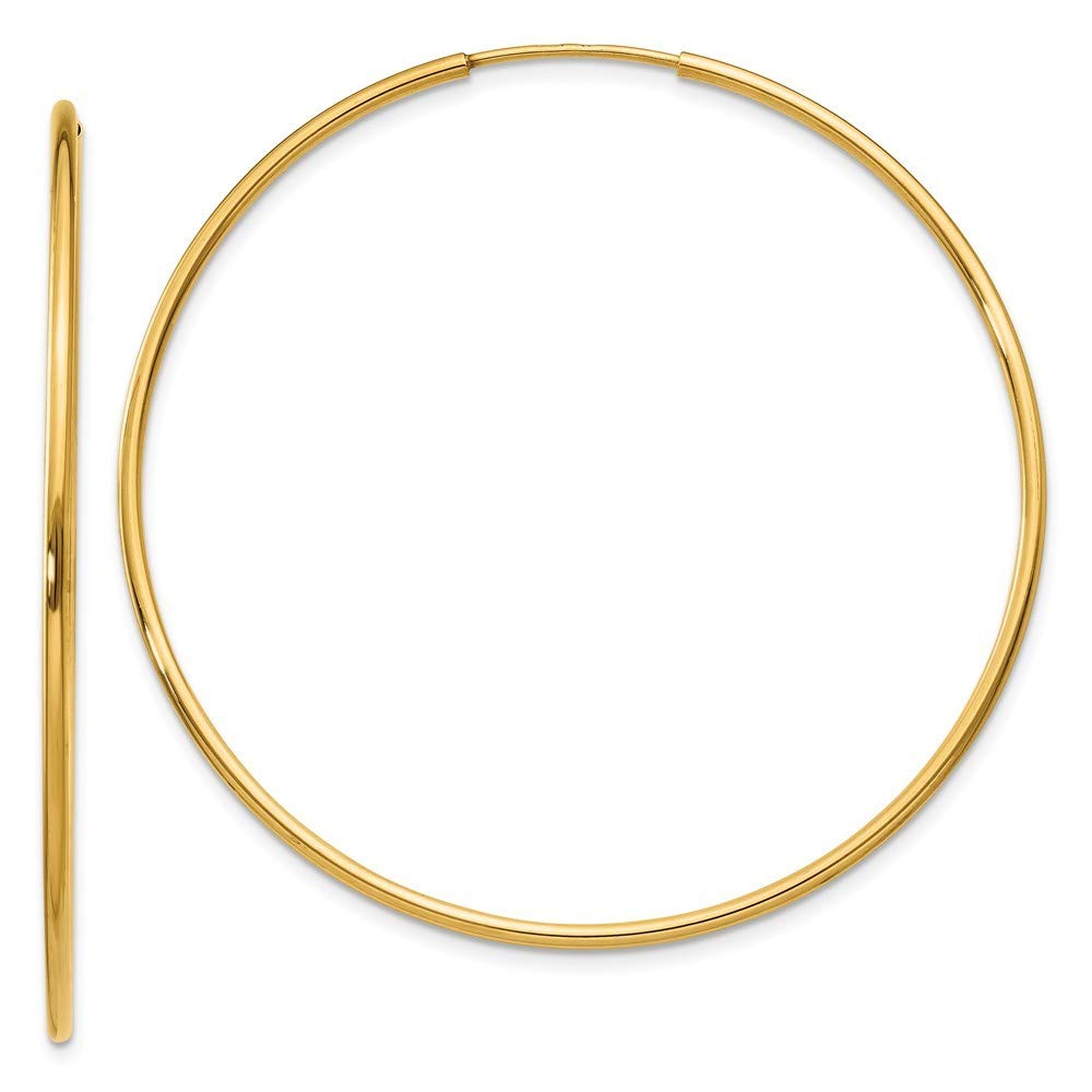 14K Yellow Gold 1.25mm Endless Hoop Earrings for Women - Dainty & Minimalist Everyday Jewelry - Perfect for Work, Date Night & Special Occasions