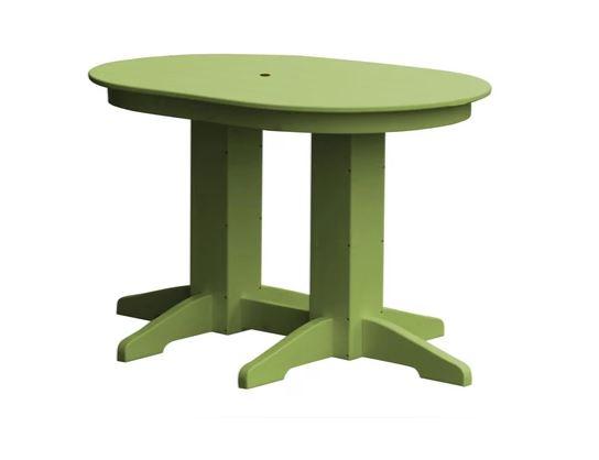 A & L Furniture Oval Dining Table with Free 2 Umbrella Holes - Perfect for Outdoor Patio, Garden, and Poolside Dining