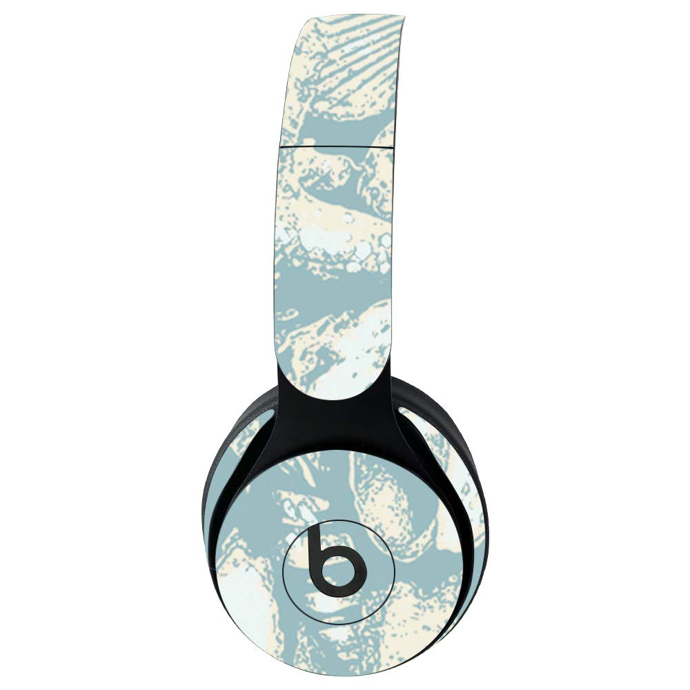 MightySkins Protective Vinyl Decal Wrap Cover for Beats Solo Pro Wireless Headphones - Blue Seashells Design | Durable, Customizable & Easy to Apply Skin | Made in USA | Perfect for Travel, Workouts & Personalization