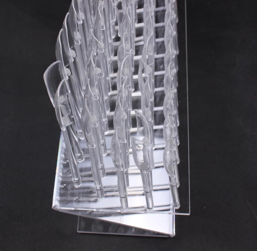 64 PCS UV Gel Nail Tips - Acrylic Nail Display Stand for Salon Practice