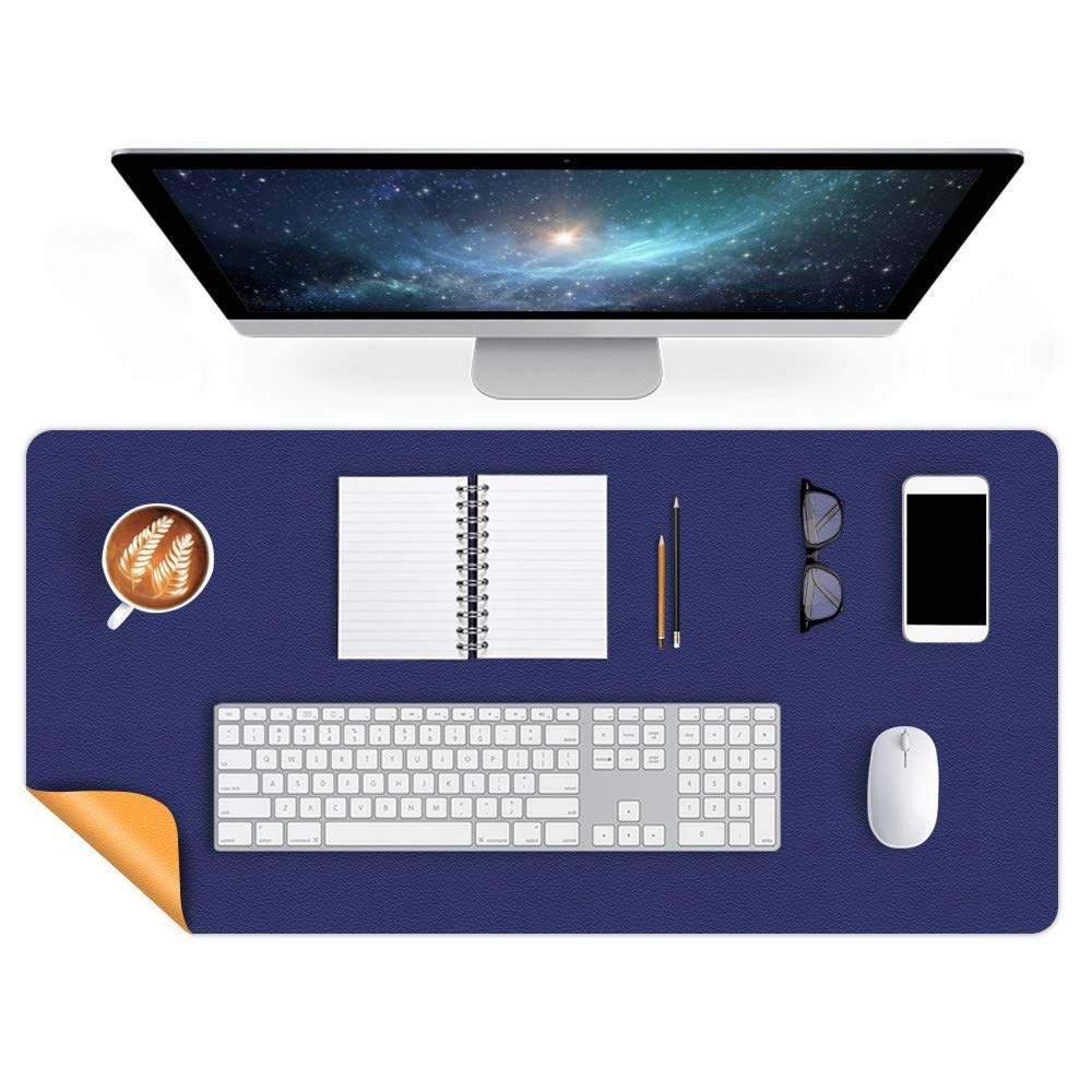 Dual-Sided Desk Mat 24x60 Inch - Large PU Leather Desk Pad for Office & Gaming