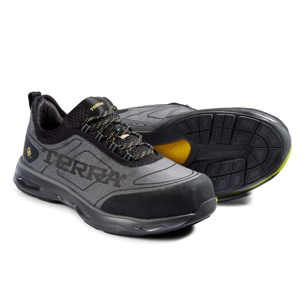 Terra Lites Unisex Composite Toe Athletic Safety Shoes TR0A4NRBBG - Black/Grey Work Sneakers for Construction, Warehouse & Industrial Safety | Lightweight & Comfortable