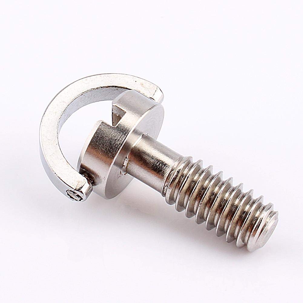 1/4 Inch Stainless Steel Camera Mounting Screws - D Ring Screw Adapter for Tripod, Quick Release Plate & Monopod | Secure Camera Mounting for DSLR, Mirrorless & Action Cameras