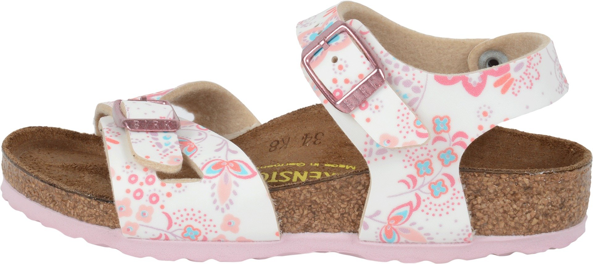 Birkenstock Kids Rio Sandals for Girls - Cute Floral Rose Birko-Flor (Toddler/Little Kid/Big Kid) Size 30 US 12-12.5 Narrow - Perfect for School, Playdates & Summer Outfits