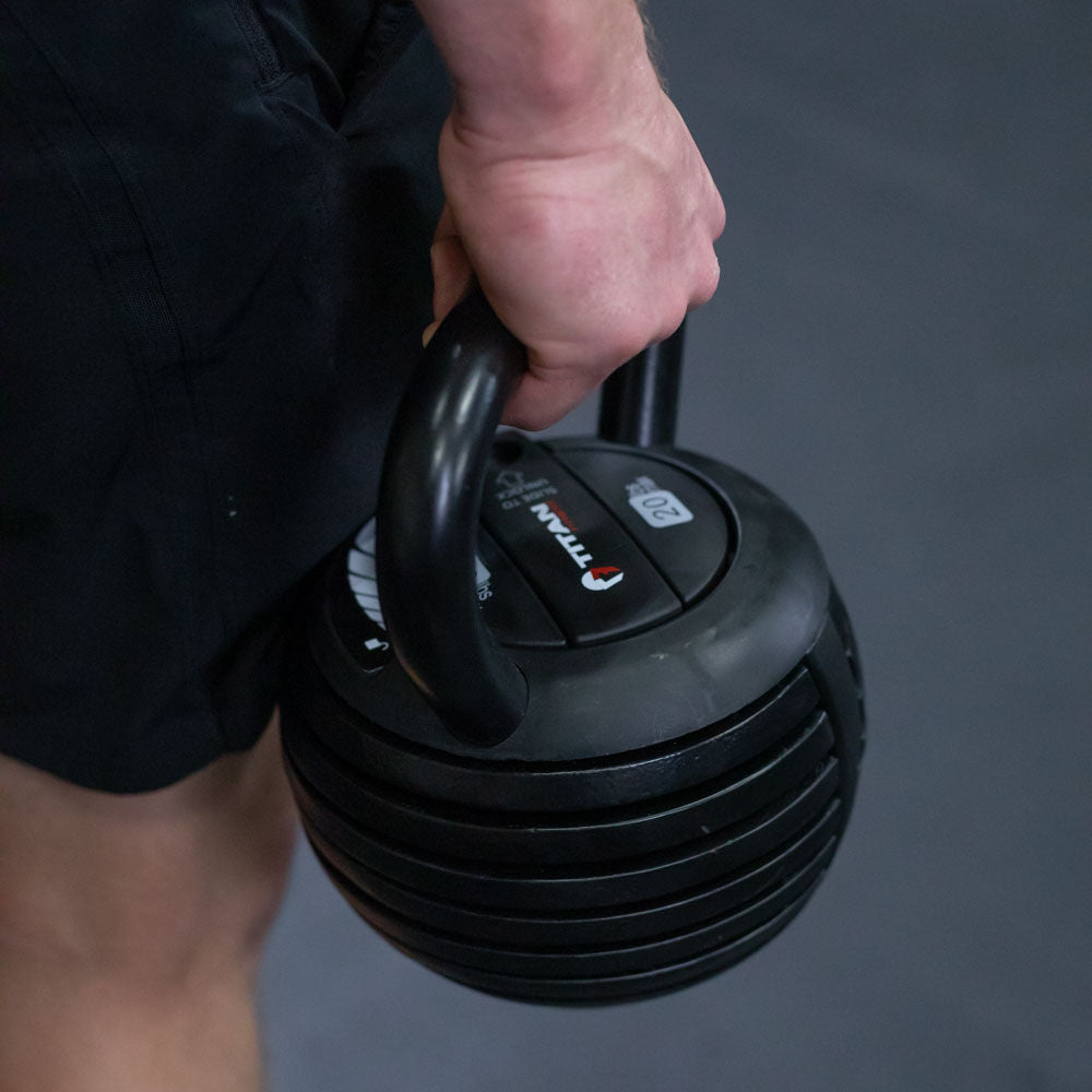 20 LB Adjustable Kettlebell for Home Gym - Scratch and Dent Discount - Perfect for Strength Training, CrossFit & HIIT Workouts
