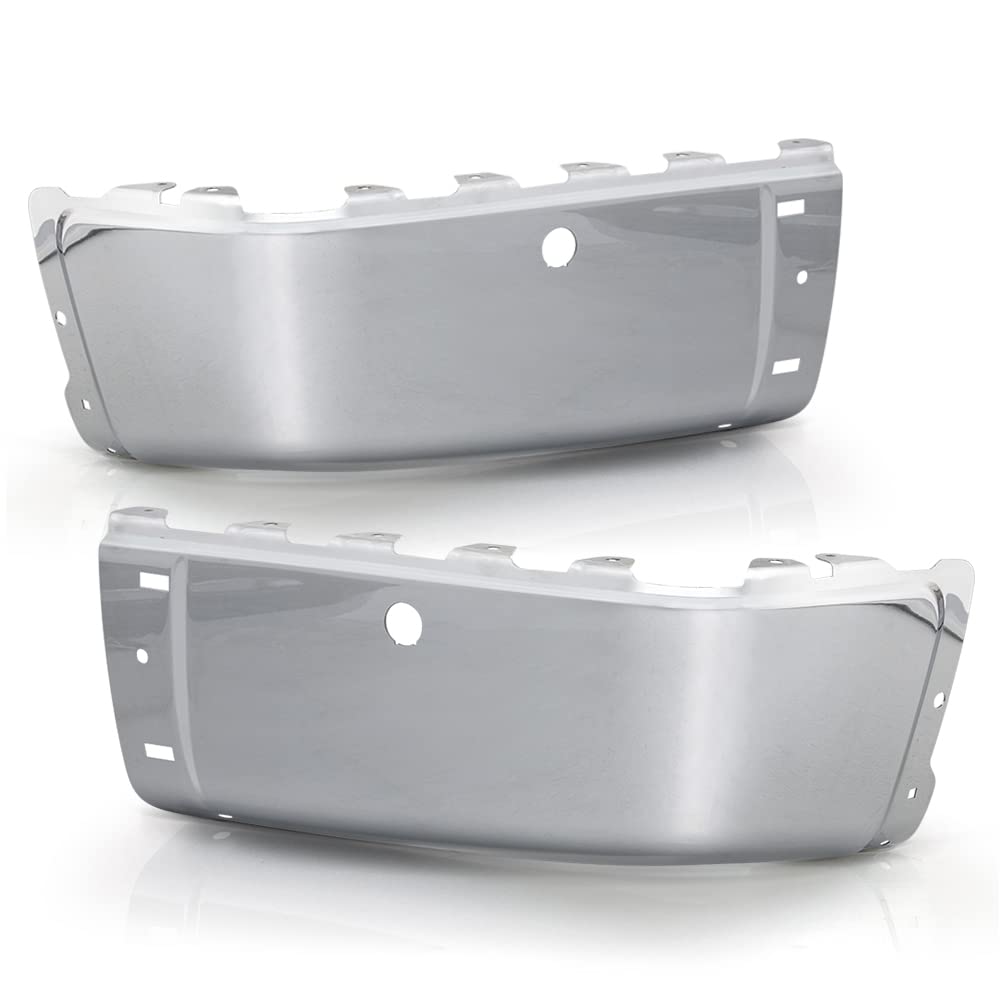ACANII Chrome Steel Rear Bumper End Cap for 2007-2013 Chevy Silverado 1500 & GMC Sierra 1500 - Left & Right Side with Sensor Holes | Perfect for Off-Roading, Truck Upgrades & Enhanced Vehicle Protection
