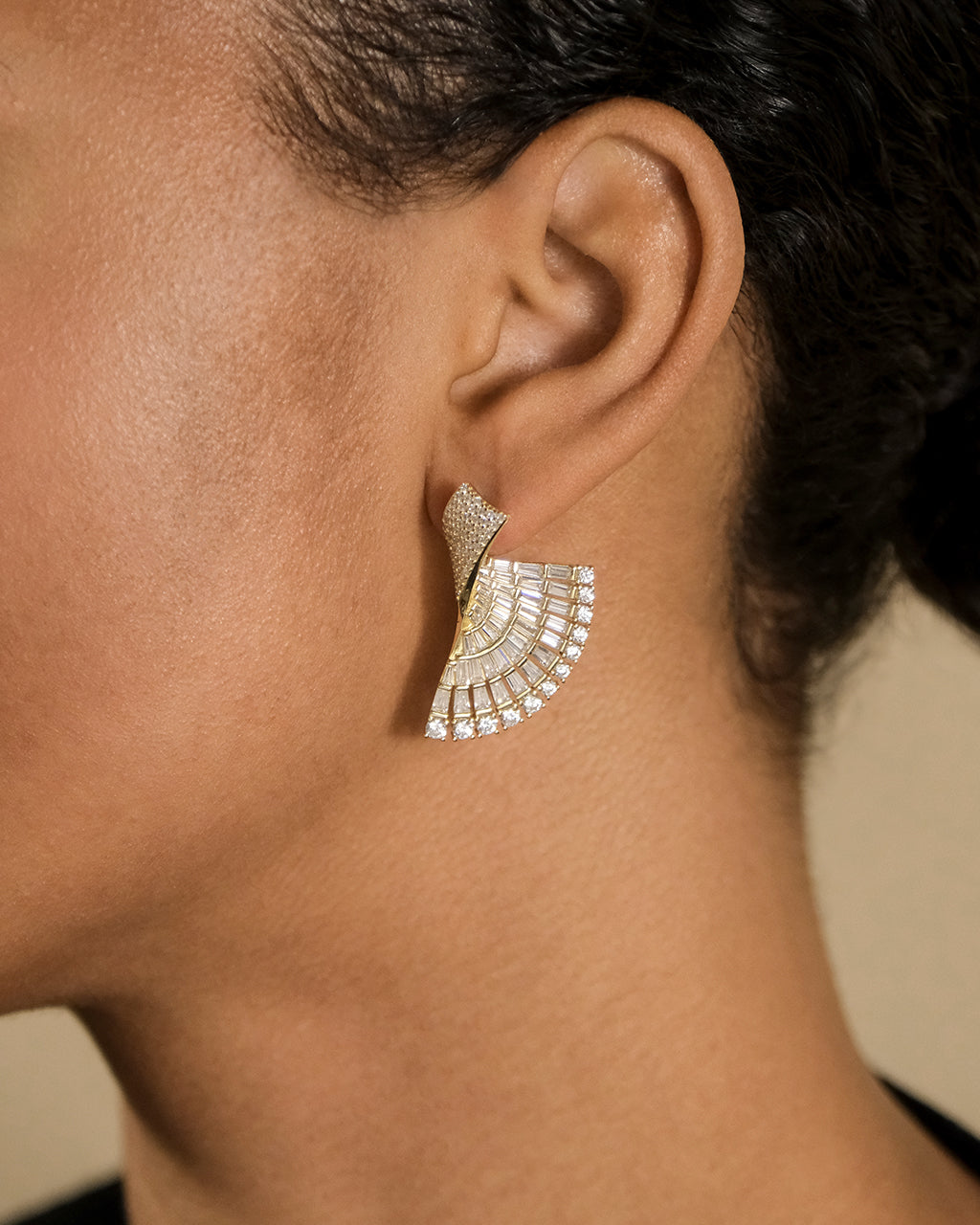 Hartford CZ Fan Drop Stud Earrings - Sparkling Cubic Zirconia Dangle Earrings for Women, Perfect for Parties, Weddings & Everyday Wear