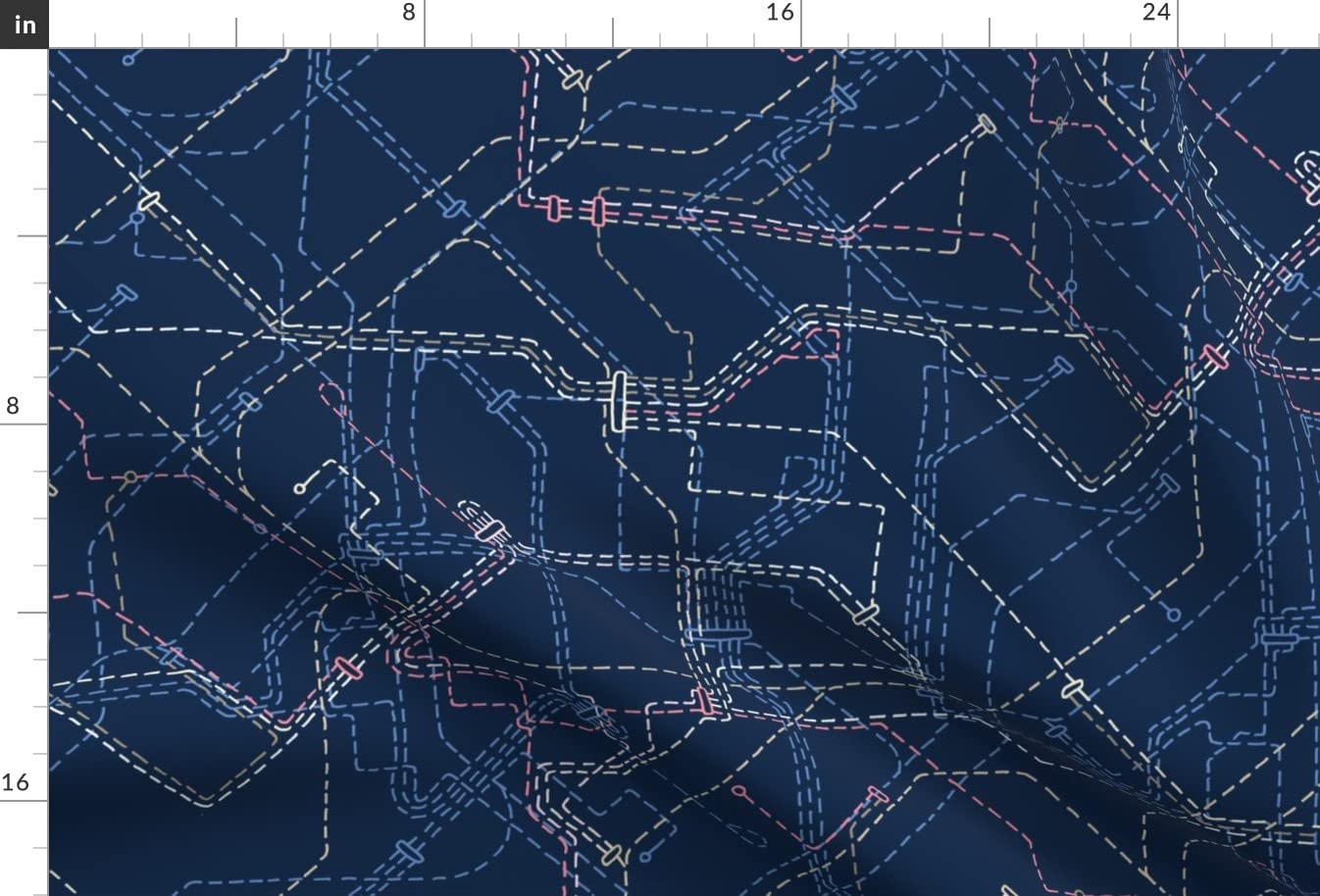 Transport Map Minimalist Printed Minky Fabric Fat Quarter - Soft Plush Fabric for Sewing Baby Blankets & Quilt Backing - Perfect for Nursery Decor & DIY Craft Projects