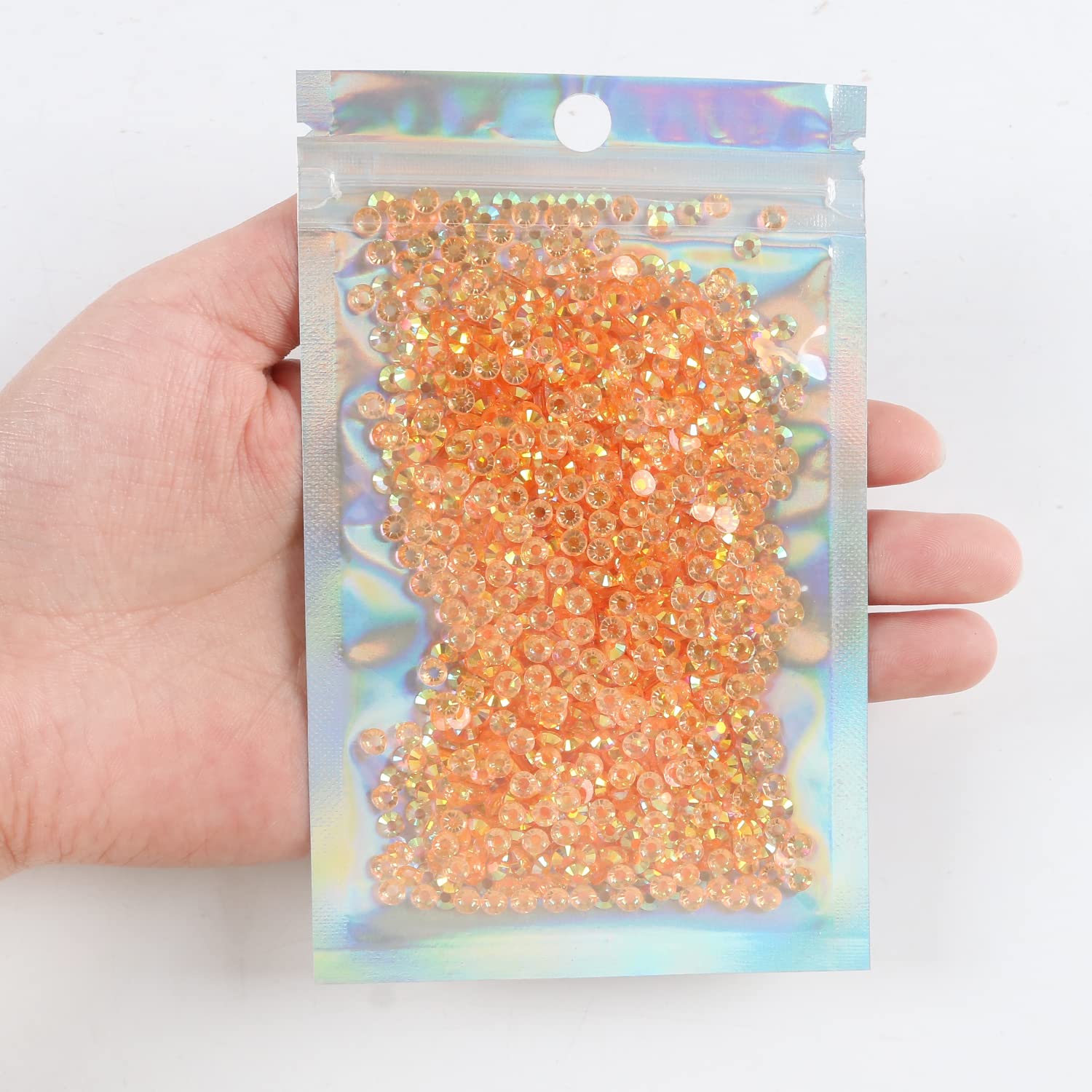 2500pcs 4mm 25g Jelly Rhinestone AB Color Non-Hotfix Glitter Resin Rhinestones for Crafts - DIY Mugs, Water Bottles, Tumblers, Nail Art & Home Decor (T47 Transparent Peach AB) | Sparkling Embellishments for Party Decor, Wedding Accessories & Gift Personalization