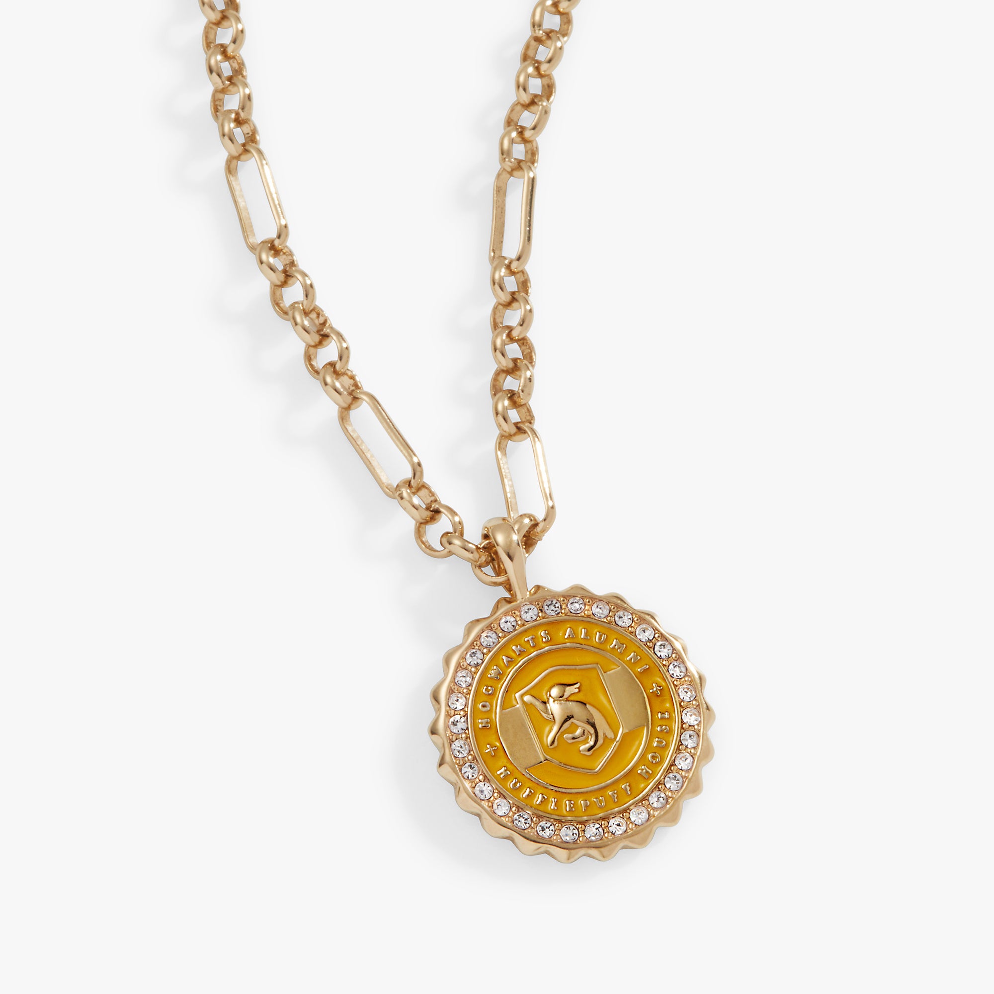 Harry Potter Hufflepuff House Pendant Necklace - Adjustable Chain - Official Wizarding World Jewelry - Perfect for Cosplay, Gifts & Harry Potter Fans