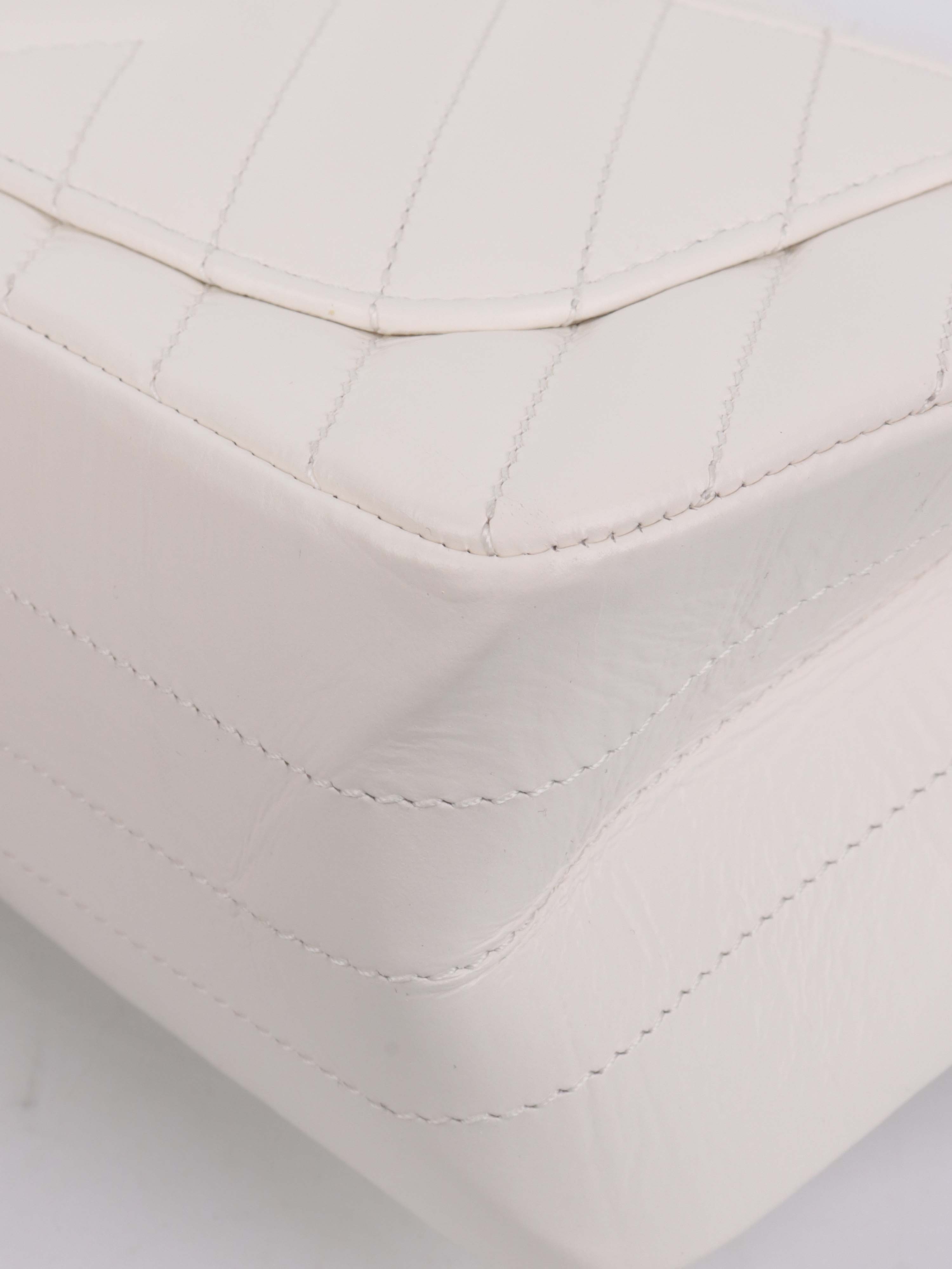 Chanel Small White Chevron 2.55 Classic Flap Bag - Luxury Designer Handbag for Women, Perfect for Everyday Use & Special Occasions