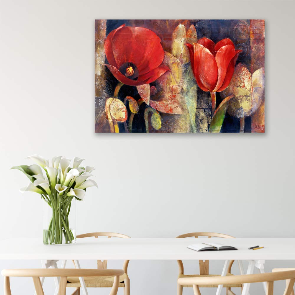 Wall26 Canvas Wall Art - Stunning Flower Giclee Painting for Bedroom, Living Room, Home Decor - 24x36 Inches - Perfect for Modern and Cozy Spaces