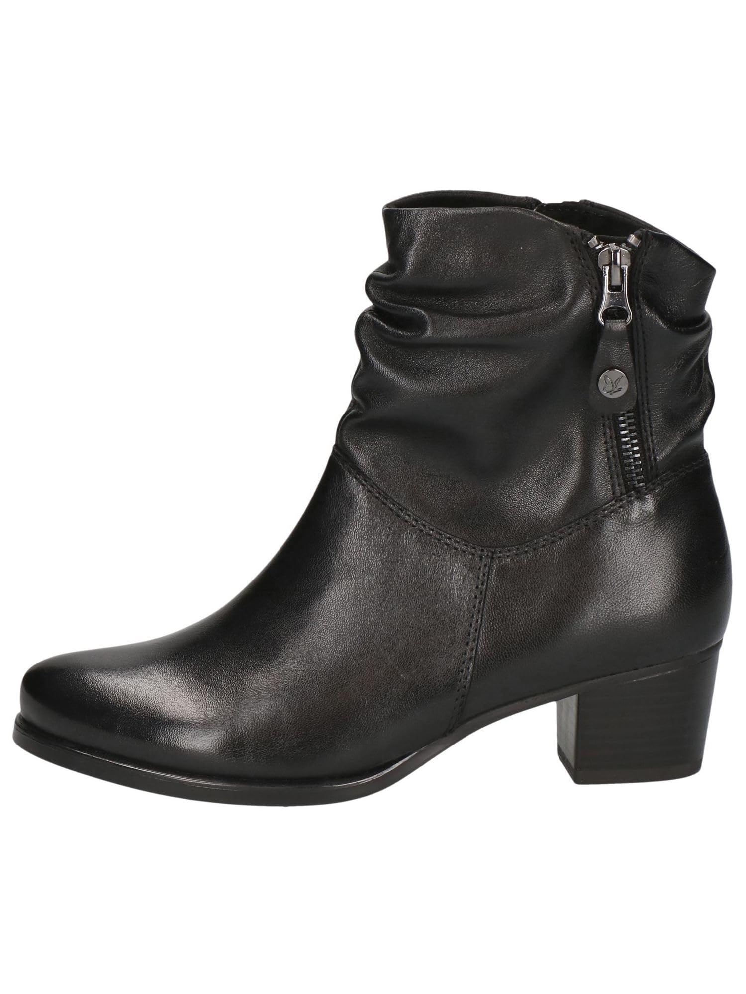 Caprice Women's Twin Zip Chelsea Boots - Black Leather Ankle Boots for Fall & Winter | Fashionable & Comfortable for Work, Casual & Outdoor Wear
