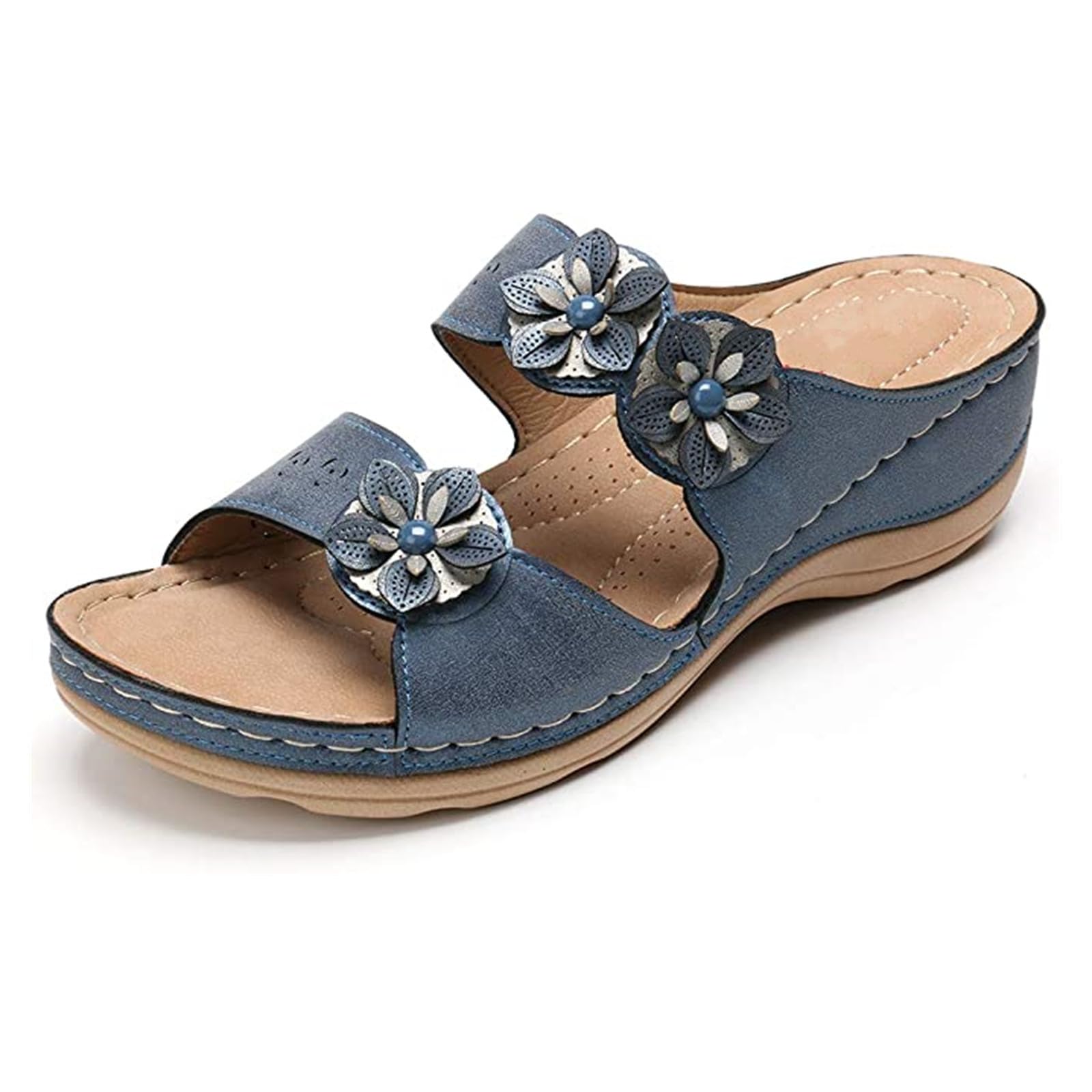 Lausiuoe Women's Summer Sandals - Casual Boho Flat Sandals with Open Toe | Cute Flip Flops for Beach, Vacation & Everyday Wear