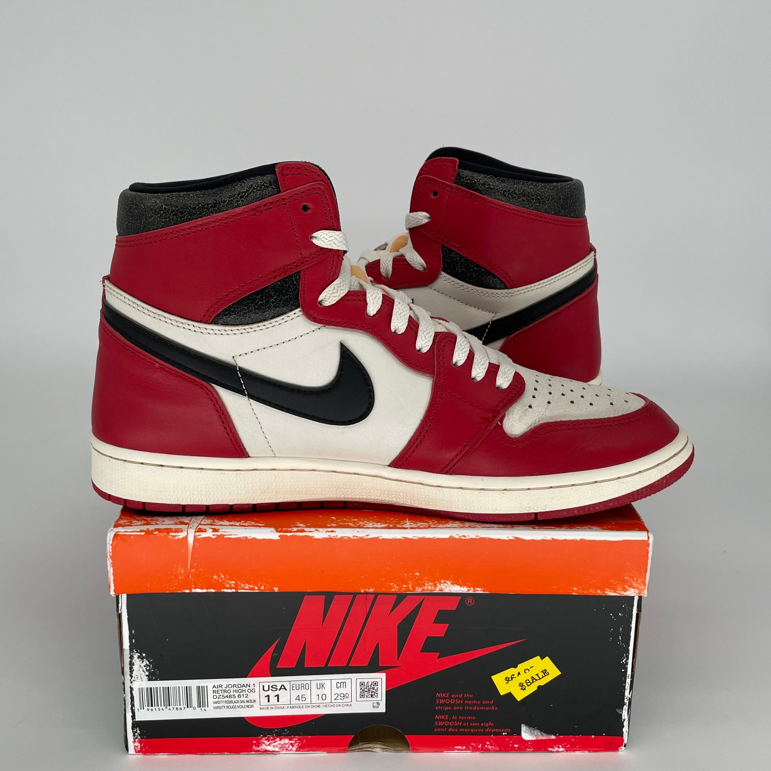 Original Air Jordan 1 Lost and Found Sneakers - Size 11 (DZ5485-612) - Retro Basketball Shoes for Men - Perfect for Streetwear, Collecting & Casual Wear