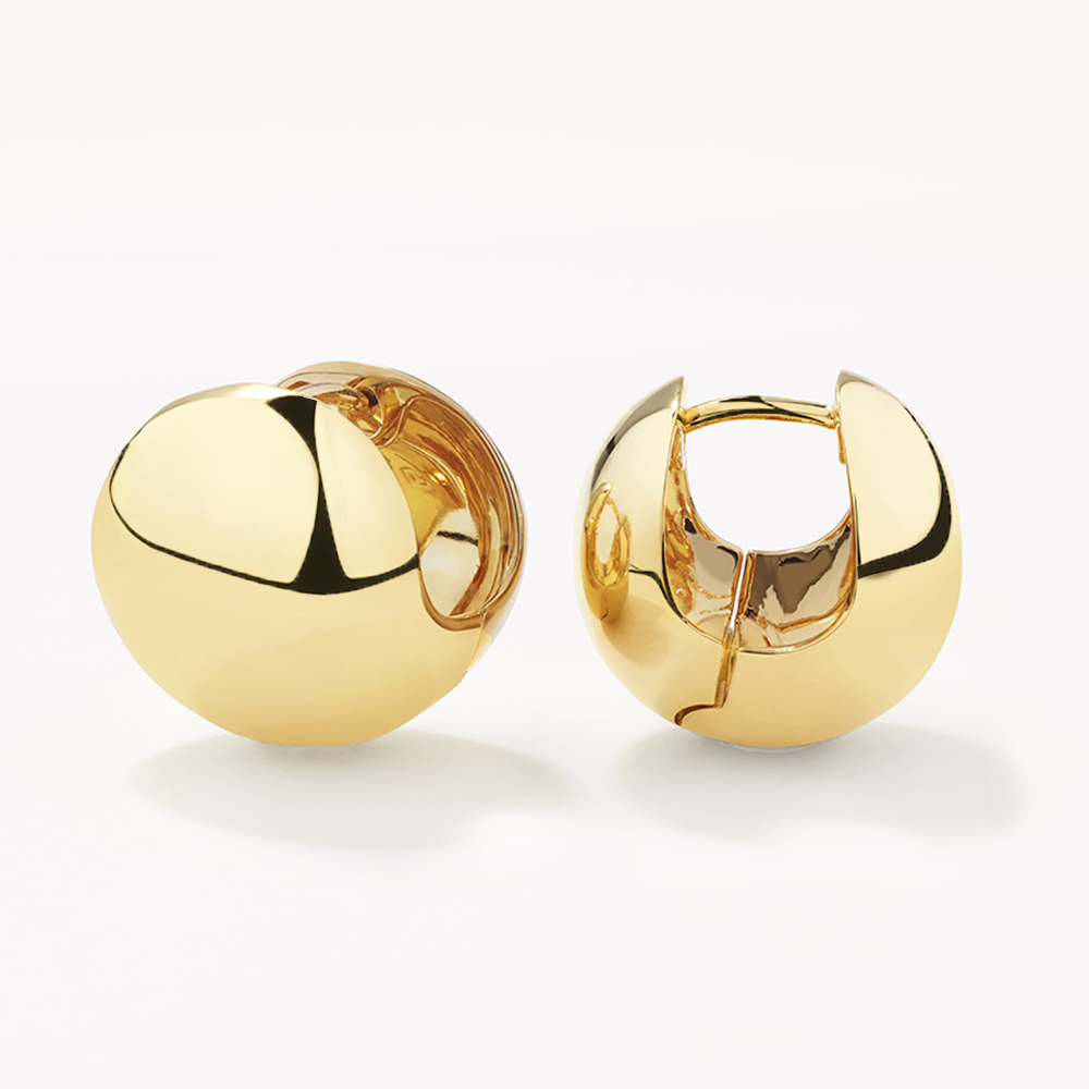Chunky Ball Huggie Earrings in Gold - Trendy Hoop Earrings for Women, Minimalist Dainty Jewelry Gift - Perfect for Everyday Wear, Parties & Special Occasions