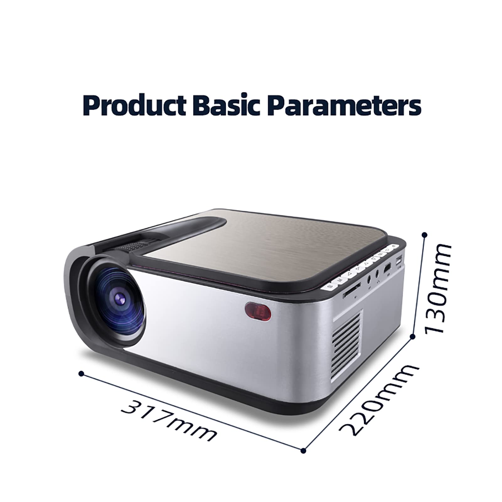 Full HD 1080P WiFi Bluetooth Projector with Built-in Speakers | 4K Support 4090×2160P | Smart AI Voice Control & Auto Keystone Correction | Home Theater Movie Projector for Indoor Entertainment, Backyard Movie Nights & Office Presentations