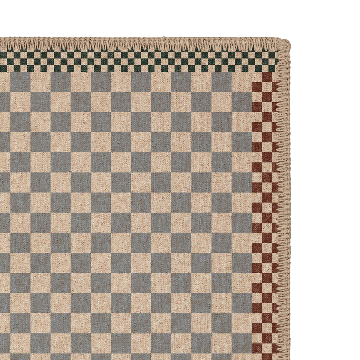 Stylish Checkered Jute Rug - Natural Eco-Friendly Handwoven Floor Mat for Living Room, Bedroom, or Boho Home Decor