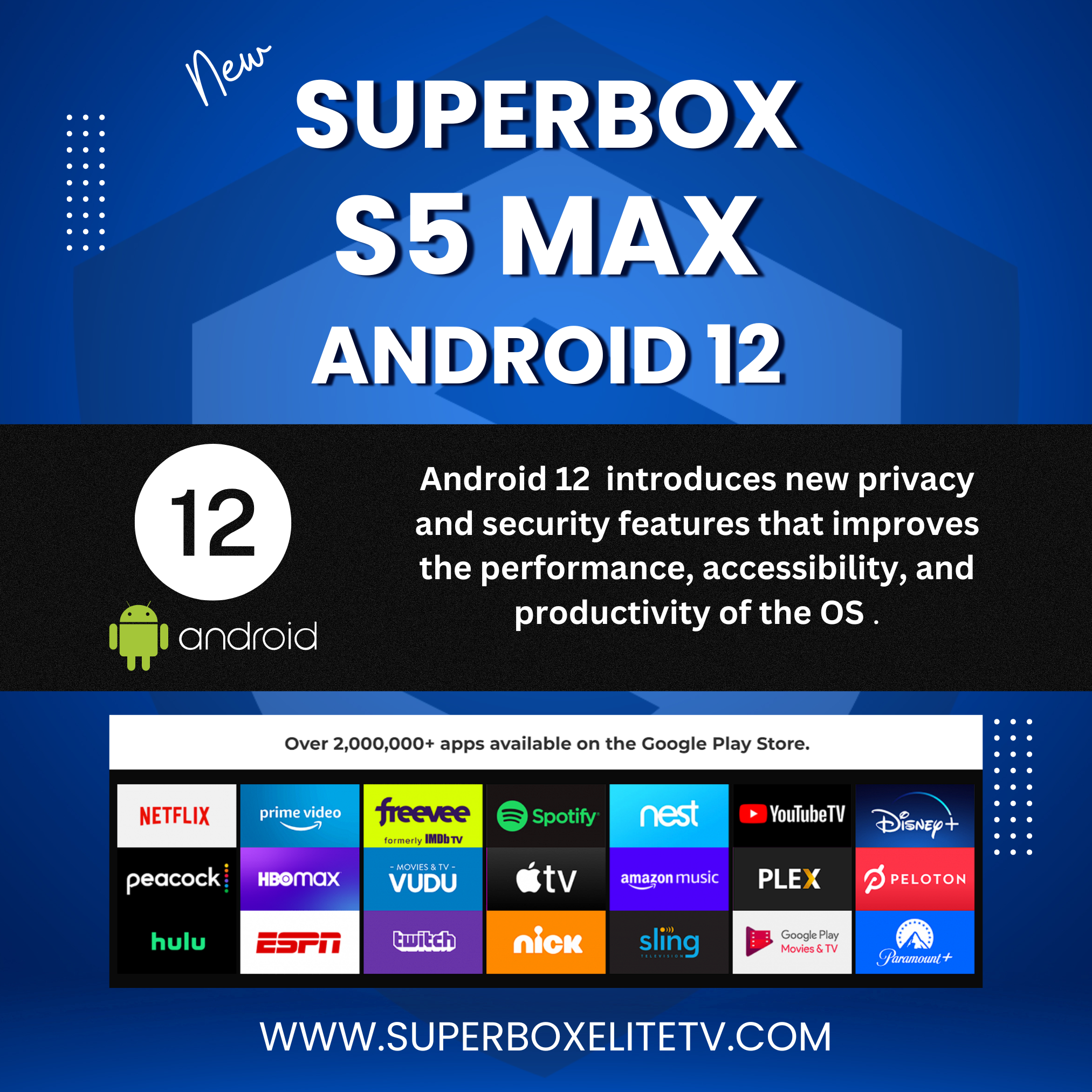 SuperBox S5 Max Streaming Media Player - 4K Ultra HD Smart TV Box with Android 10.0, WiFi, Bluetooth - Perfect for Home Theater, Netflix, Hulu, and Gaming Entertainment