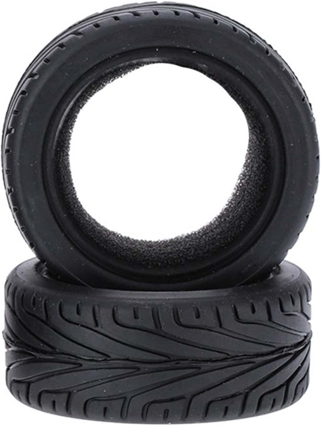 SUAVER 4PCS 1/10 RC Rubber Tires 65mm for HSP HPI Kyosho Tamiya On Road Touring Racing Car - Black | Perfect for RC Car Racing, Drifting & Track Competitions