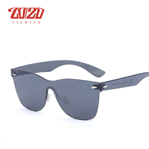 20/20 Unisex Oval Rimless Alloy Polarized Sunglasses PC1601 - UV Protection for Driving, Fishing & Outdoor Activities