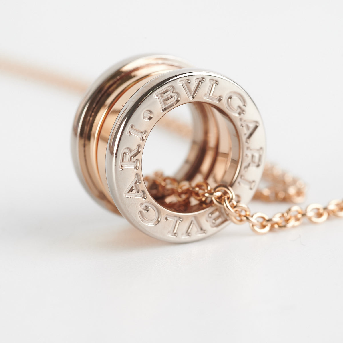 Bvlgari Zero1 Necklace in Two-Tone Rose Gold - Elegant Jewelry for Women, Perfect for Parties & Special Occasions