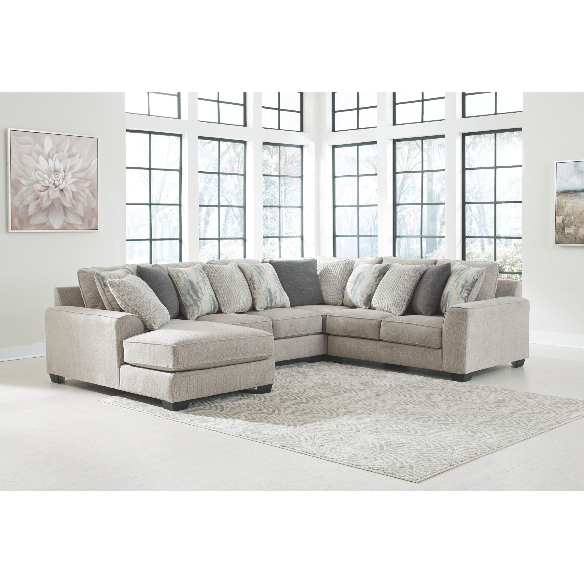 Ardsley 4-Piece Sectional Sofa with Chaise Lounge - Modern L-Shaped Living Room Furniture for Small Spaces & Apartments