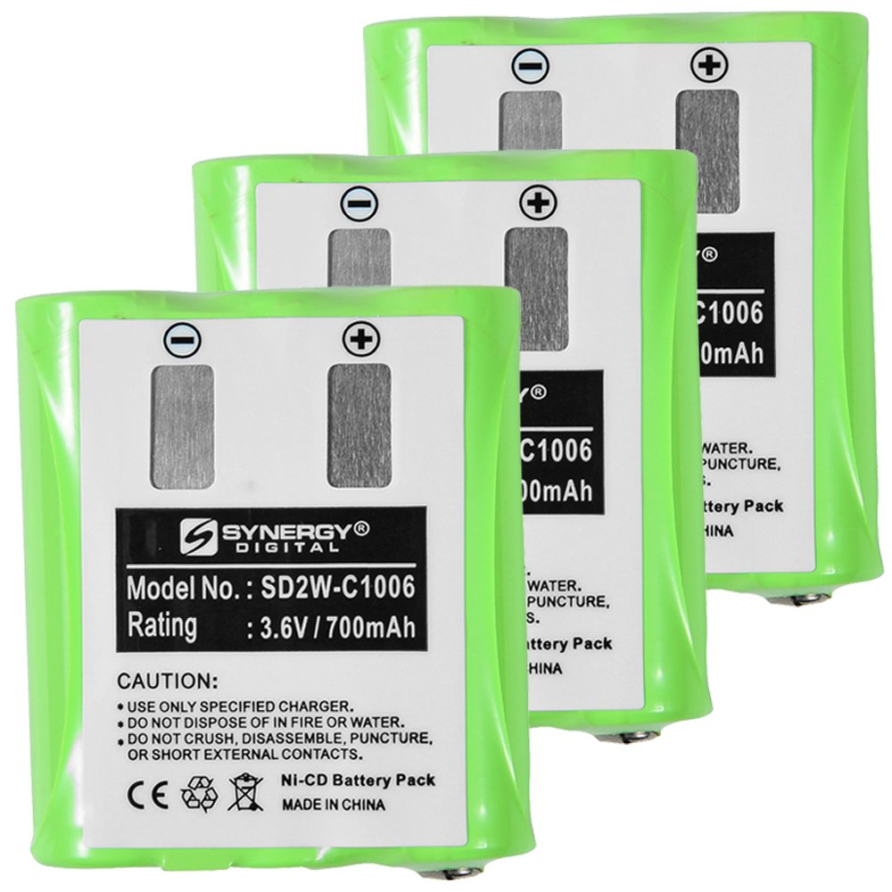 Synergy Digital 2-Way Radio Replacement Batteries - Ni-CD 3.6V 700mAh Combo Pack (3 Batteries) - Compatible with Empire EPP-4002 & Motorola 53615 - Perfect for Business, Security, and Outdoor Communication