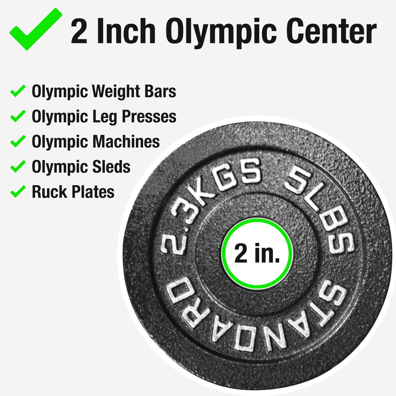Premium Olympic Weight Plates 155lb Set - 35lb, 25lb, 10lb, 5lb & 2.5lb Coated Steel Plates for Powerlifting, CrossFit & Home Gym Workouts - Durable Olympic Standard Weightlifting Equipment for Strength Training