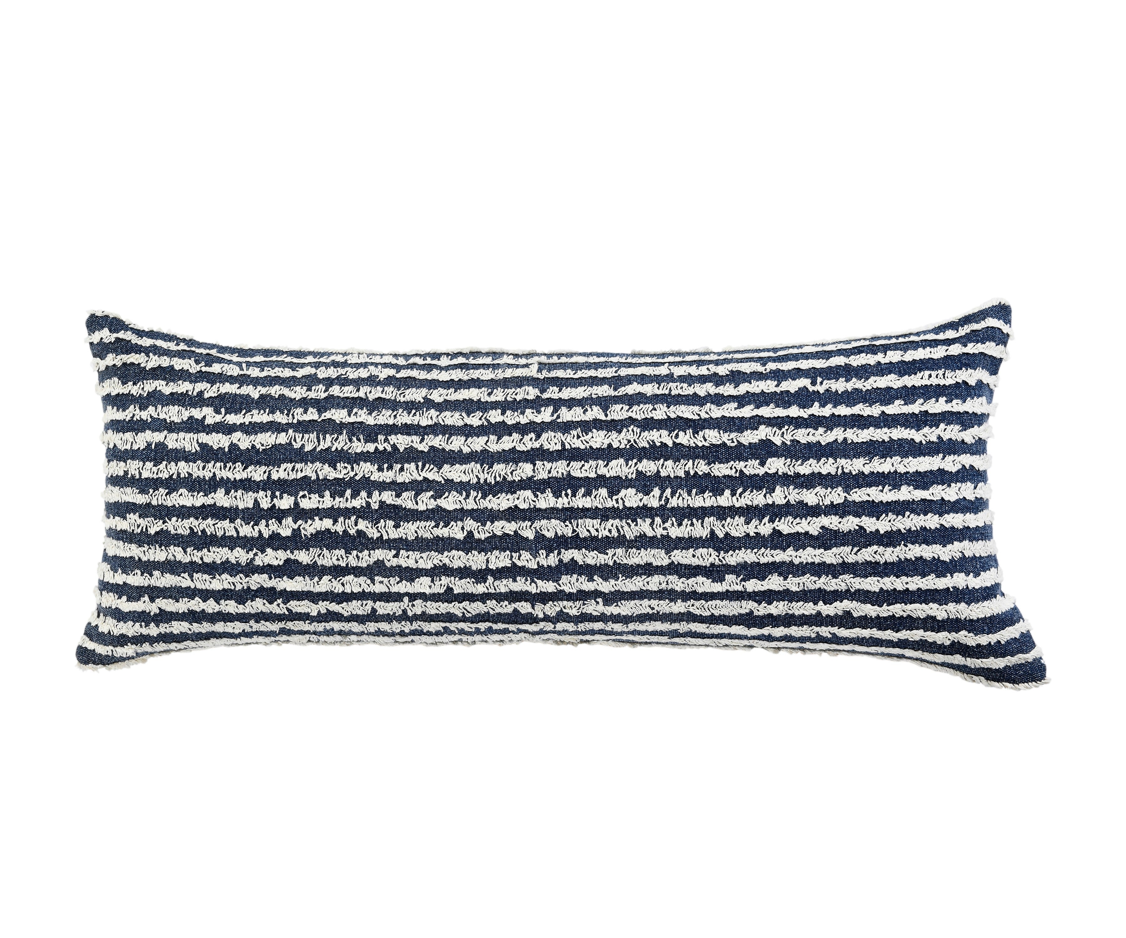 Ensign Blue Wispy Ways Lumbar Throw Pillow - Rectangle Decorative Cushion for Sofa, Bed & Home Decor
