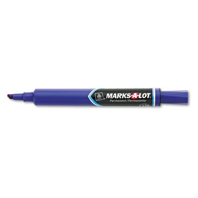 Marks-A-Lot Large Permanent Markers - Chisel Tip, Purple (12-Pack) - Ideal for Office, School, and Home Use - Bold Writing on Paper, Cardboard & Plastic Surfaces