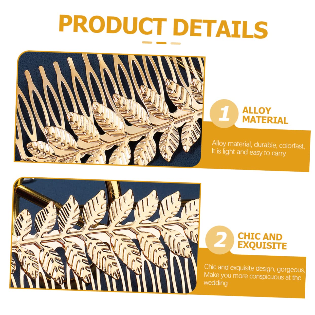 Minkissy 4pcs Wedding Hair Comb Set for Women - Elegant Leaf Design Bridal Hair Accessories, Styling Tools for Updos & Special Occasions (Silver Metal Hair Combs)