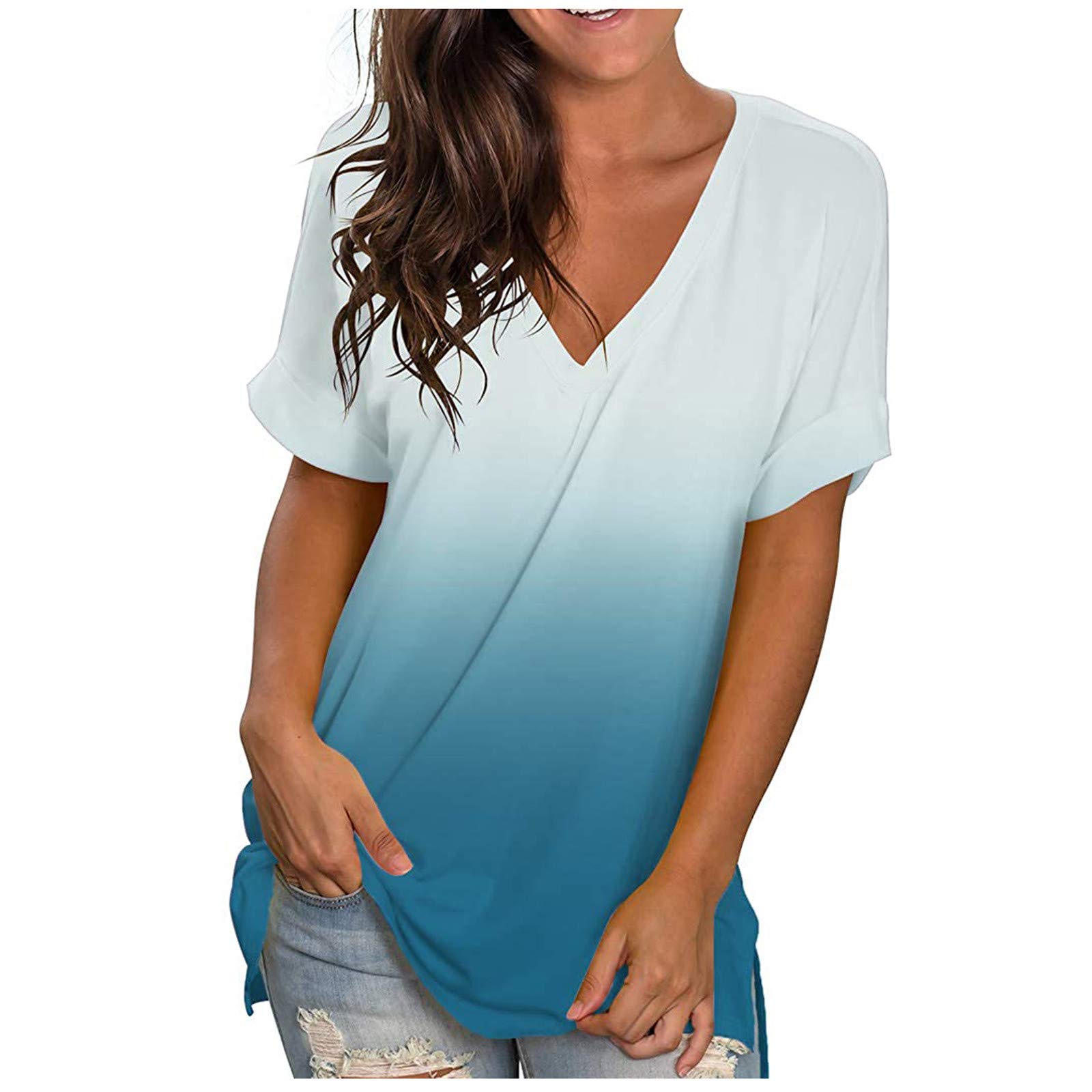 KAMEMIR Women's Workout Tops - Cute Printed Short Sleeve Graphic Tee for Casual Wear & Gym | Perfect for Yoga, Running & Everyday Fashion
