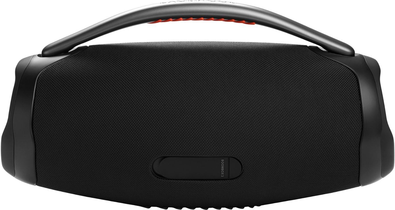 JBL Boombox 3 Portable Bluetooth Speaker - Wireless Outdoor Speaker with Powerful Bass, IPX7 Waterproof, 24-Hour Playtime - Perfect for Beach, Pool Party & Camping (Renewed, Black)