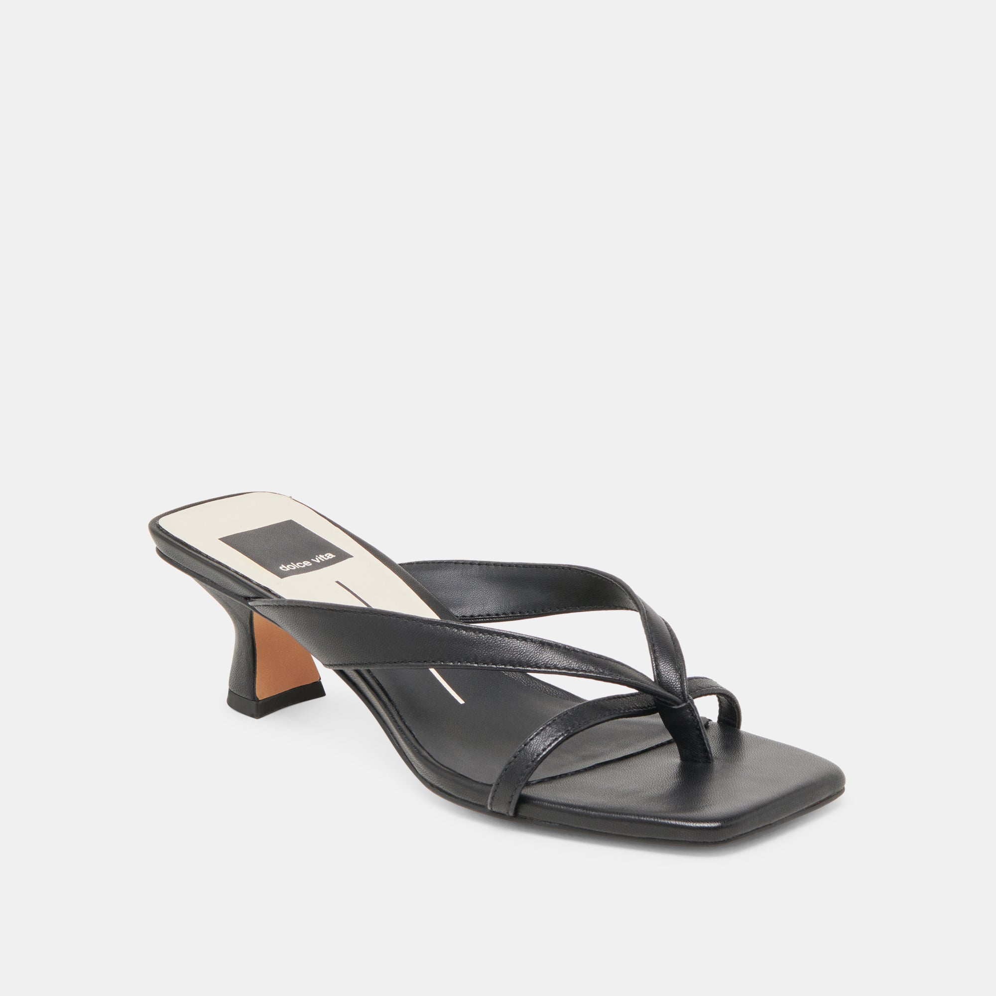 BREVEL Wide Heels - Onyx Leather Women's Shoes for Comfort & Style | Perfect for Office, Parties & Evening Events