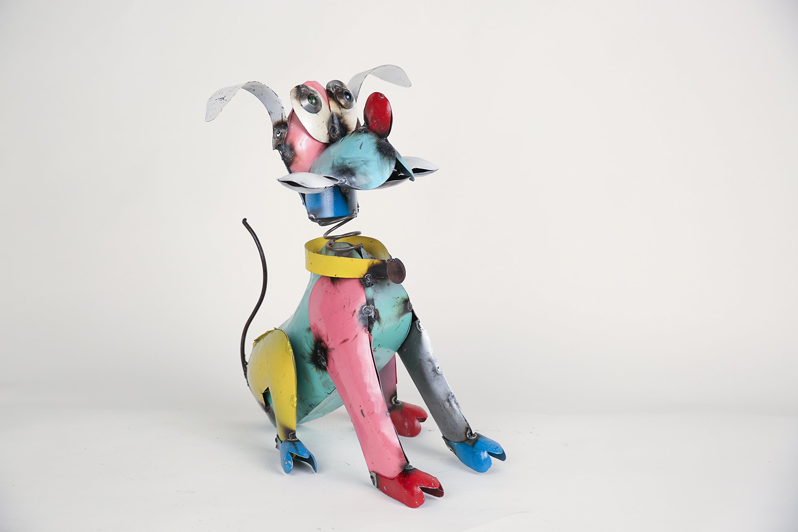 Small Pluto Dog Figurine - Recycled Metal Animal Statue for Home Decor, Garden, or Office - Eco-Friendly Pet Lover Gift for Dog Owners
