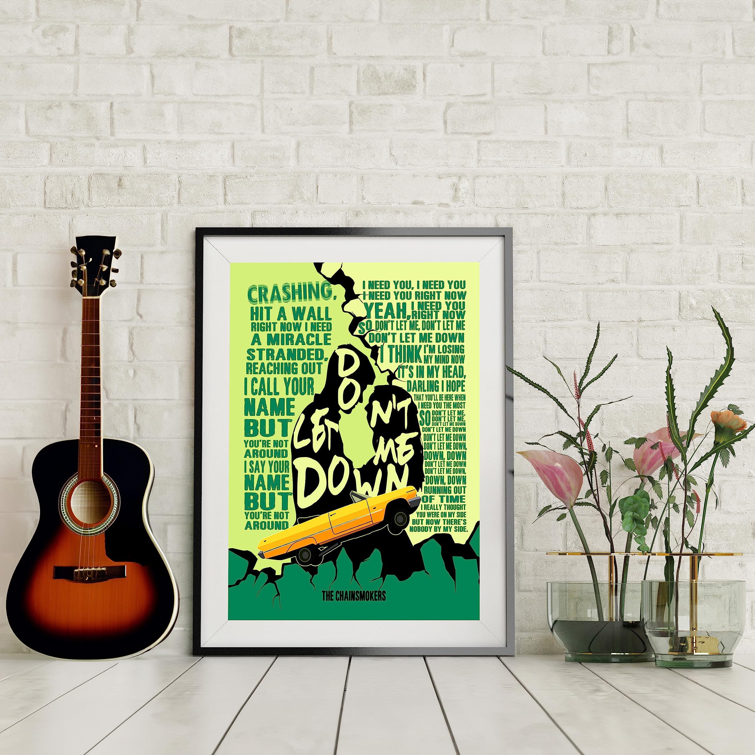 The Chainsmokers Music Poster - 'Don't Let Me Down' Love Song Wall Art for Living Room, Bedroom, Bar & Man Cave Decor | Aesthetic Unframed Print 11x14 | Perfect for Music Lovers & Home Styling